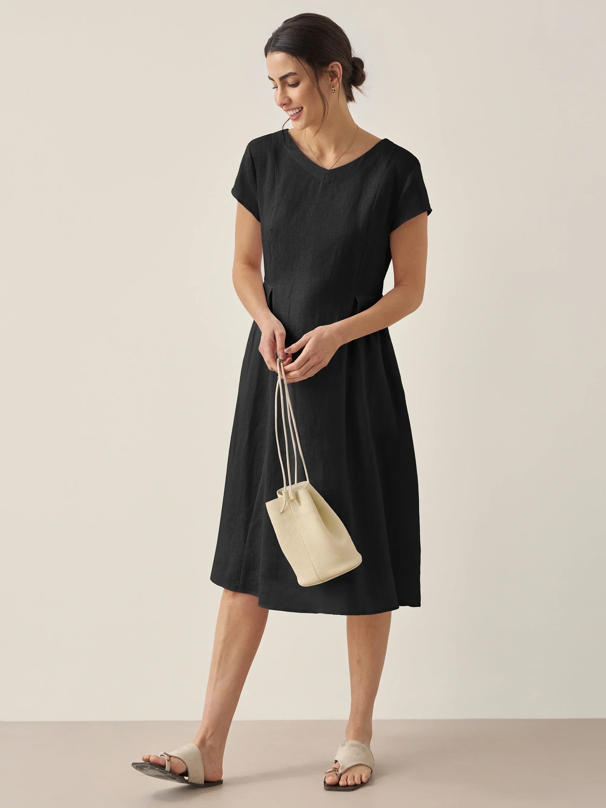 ALEXA | Natural Summer V-Neck Dress