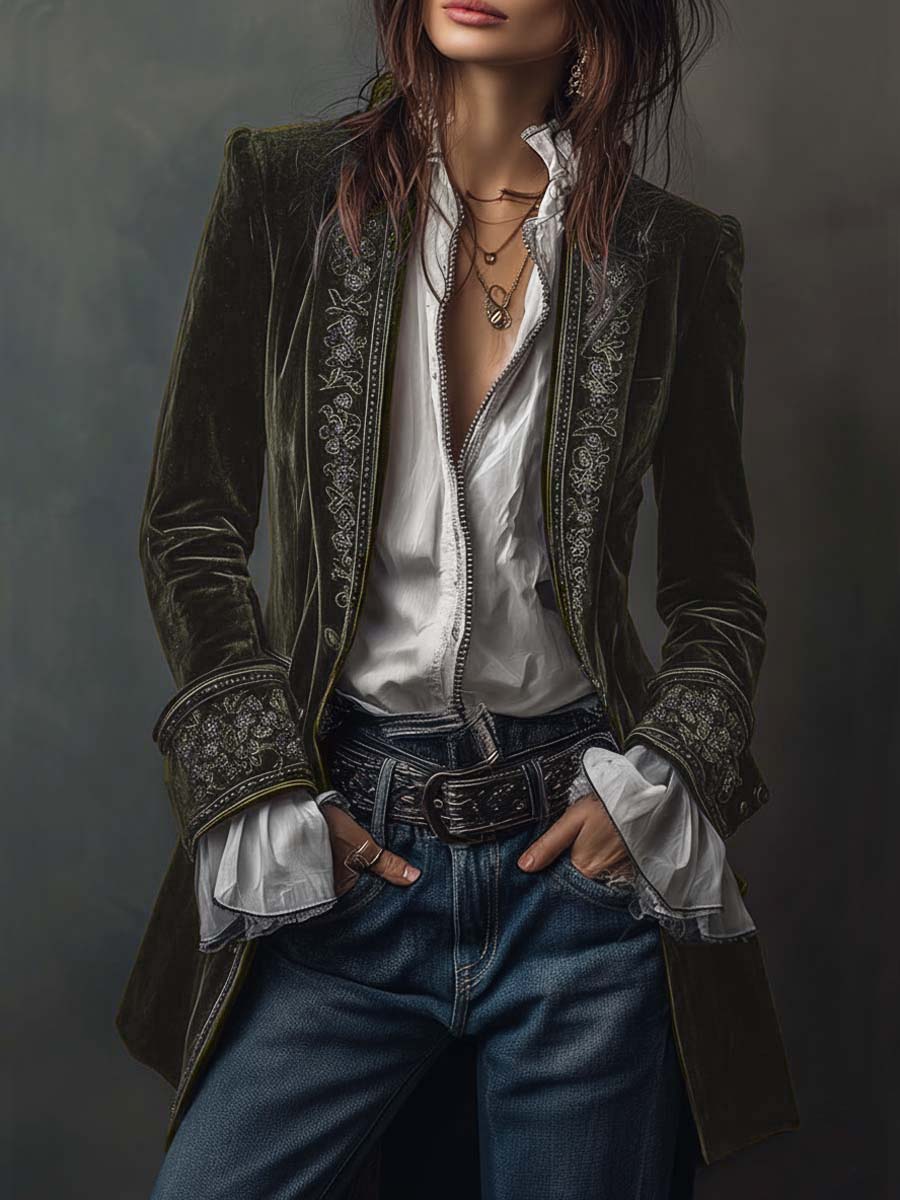 Women’s Embroidered Longline Jacket