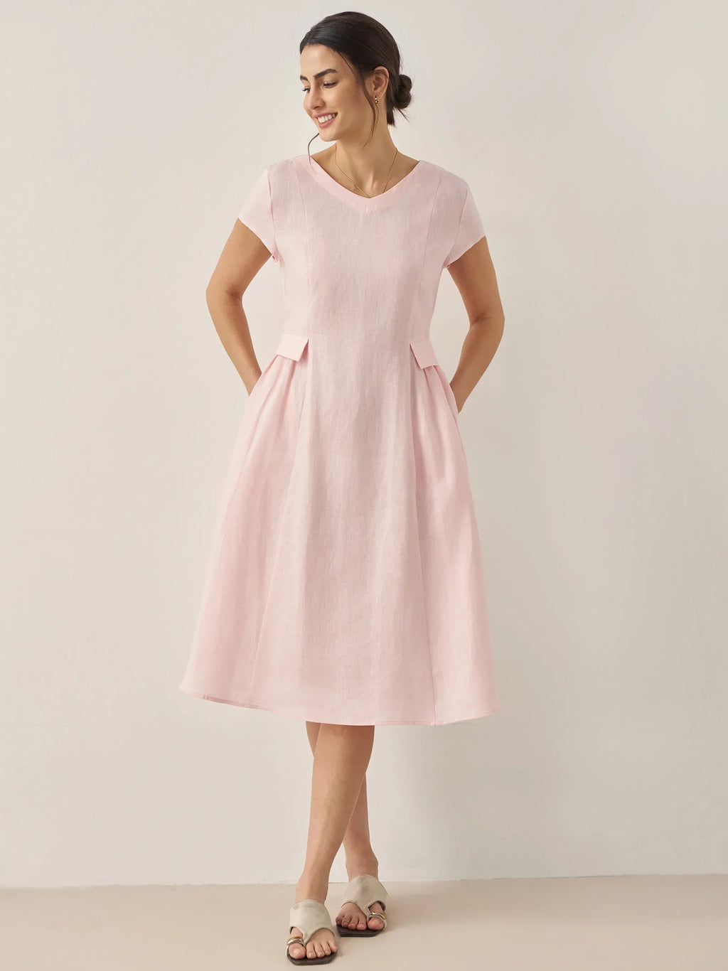 ALEXA | Natural Summer V-Neck Dress