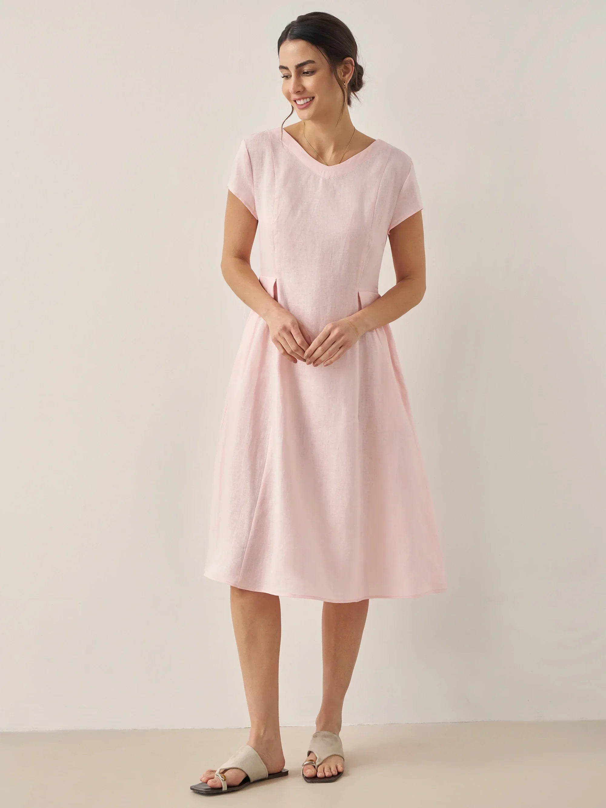 ALEXA | Natural Summer V-Neck Dress