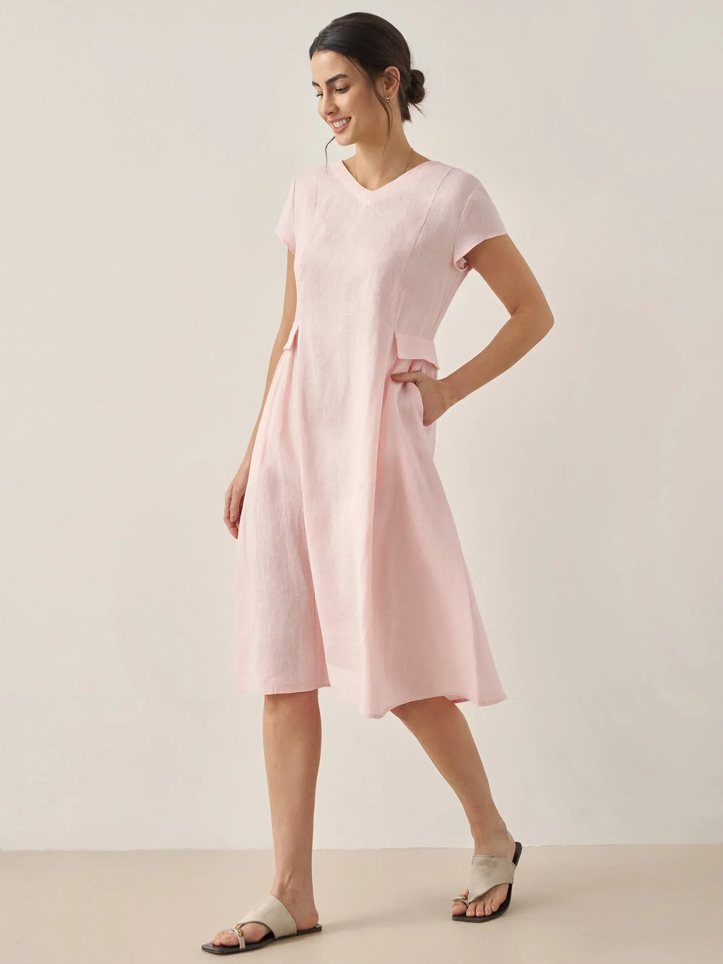 ALEXA | Natural Summer V-Neck Dress