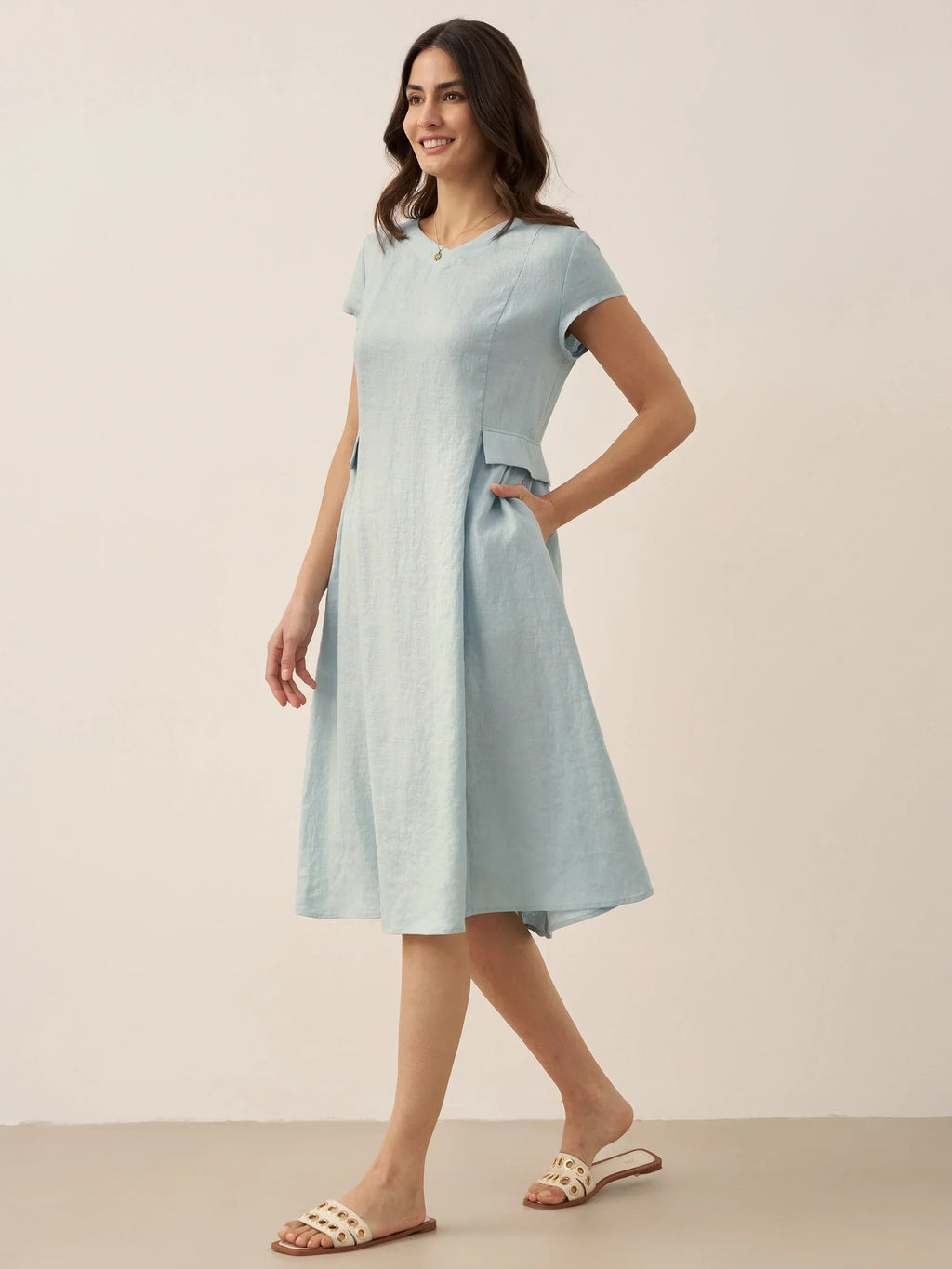 ALEXA | Natural Summer V-Neck Dress