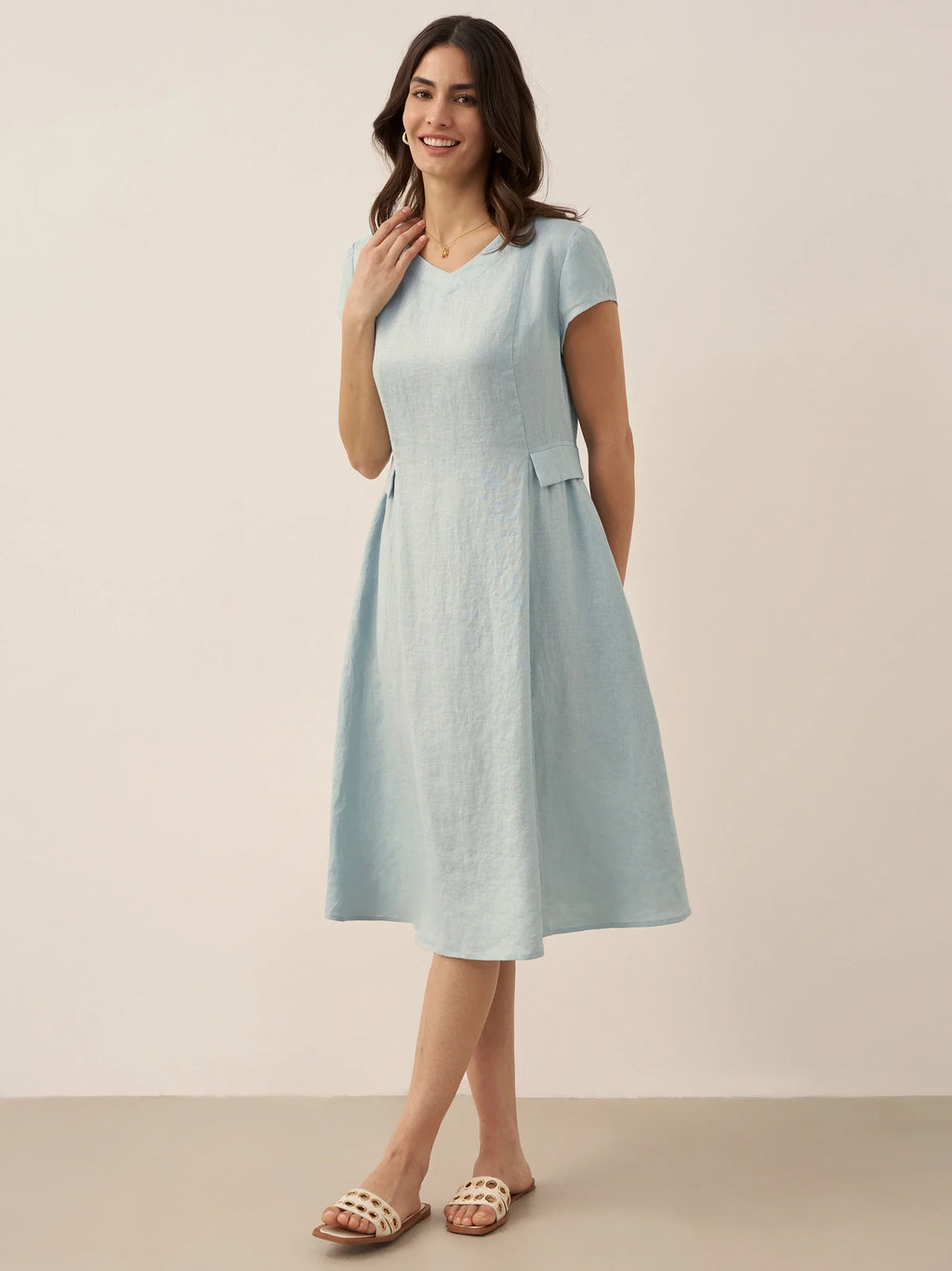 ALEXA | Natural Summer V-Neck Dress