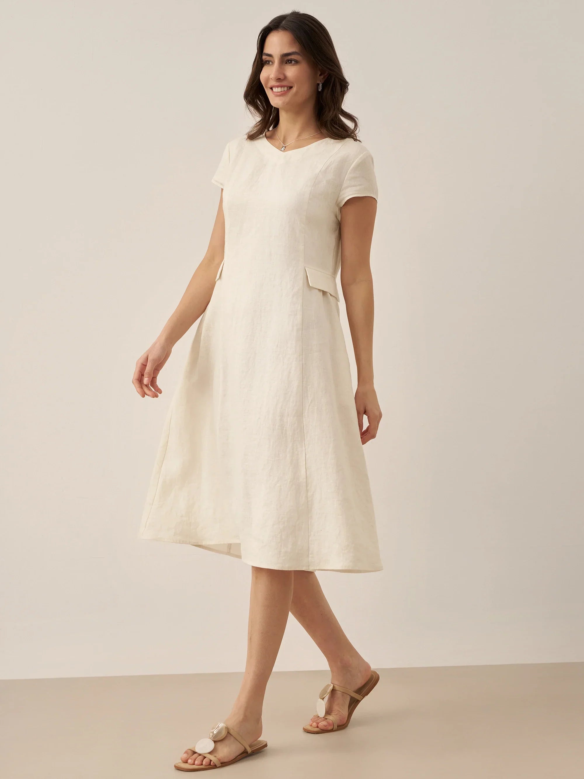 ALEXA | Natural Summer V-Neck Dress