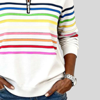 Women’s Striped Quarter-Zip Sweatshirt