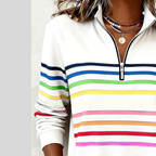 Women’s Striped Quarter-Zip Sweatshirt