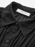Ribbed Panel Semi-Sheer Long-Sleeve Shirt