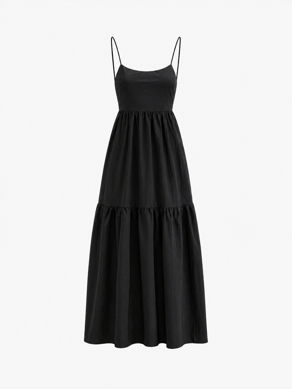 Solid Backless Long Dress