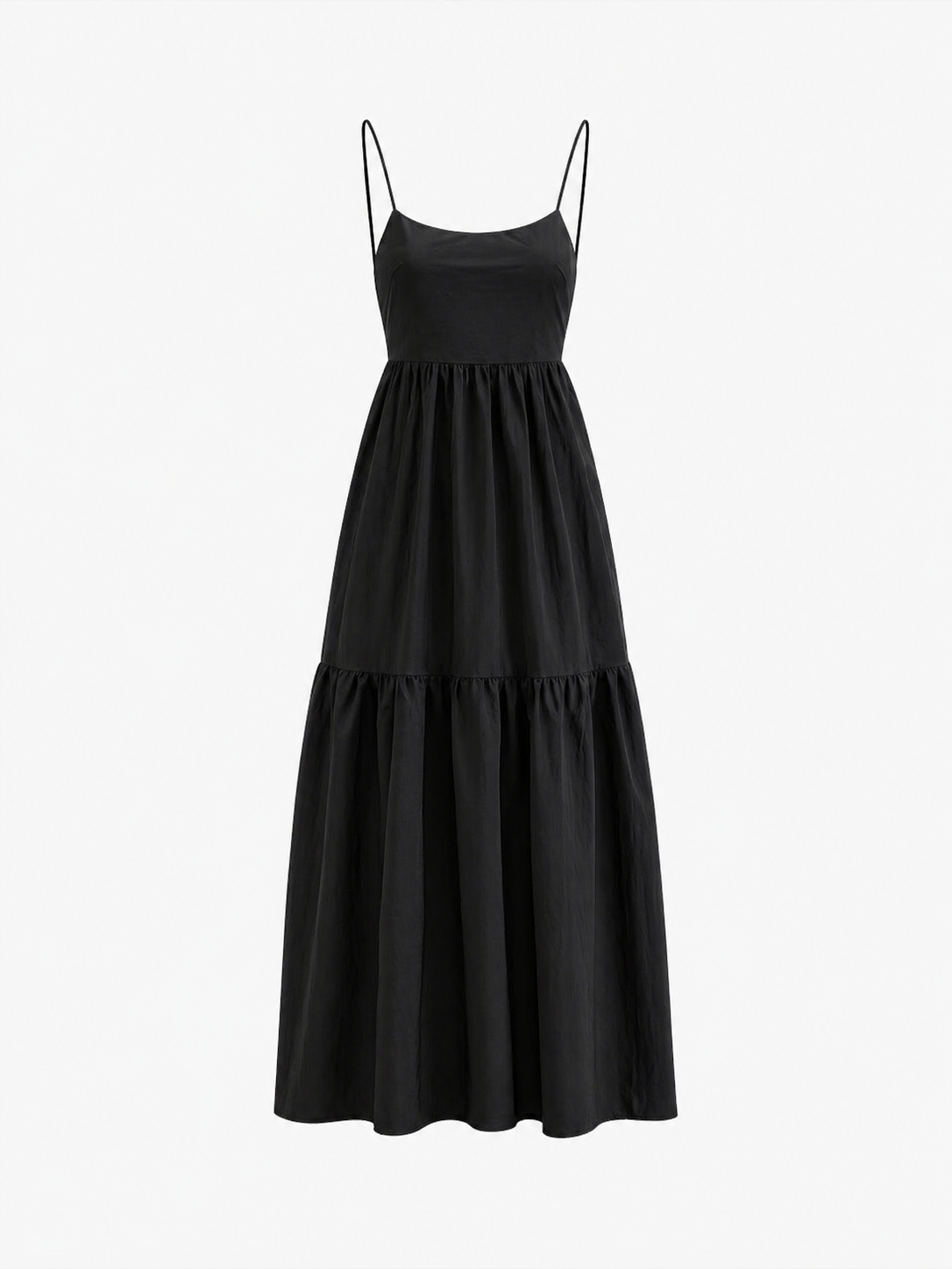 Solid Backless Long Dress