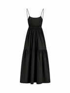 Solid Backless Long Dress