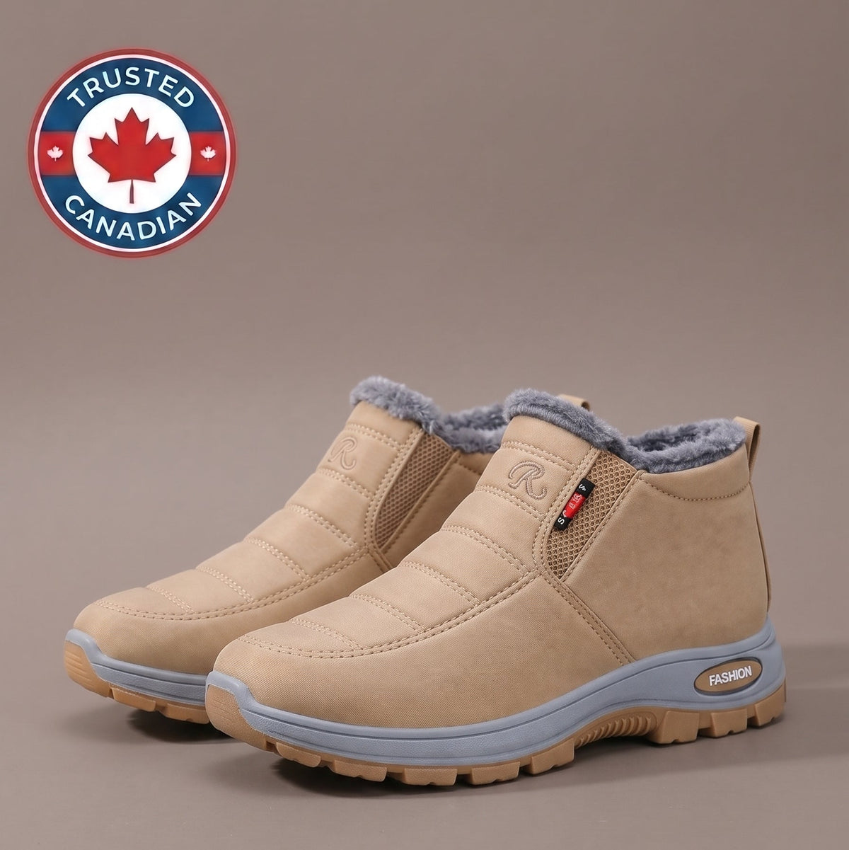 Sianna™ | Quilted Waterproof Slip-On Ankle Boots Beige