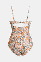 Yellow Ditsy Wrapped Cutour One-Piece
