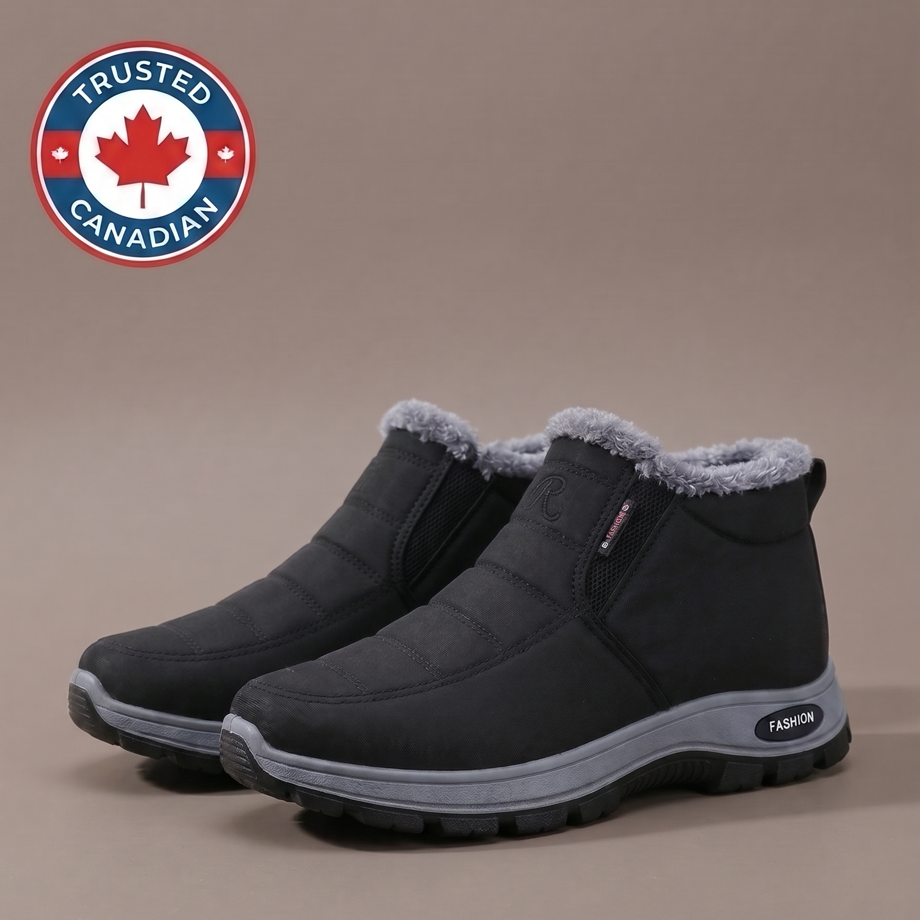 Sianna™ | Quilted Waterproof Slip-On Ankle Boots Black